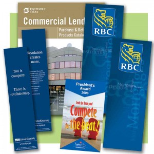 Sample financial marketing pieces for RBC, Equitable Trust and AIG United Guaranty