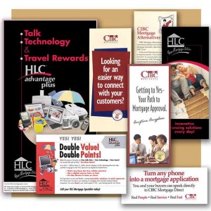Sample mortgage marketing pieces for HLC Advantage Plus and CIBC Mortgages
