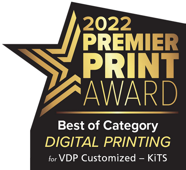 2022 Premier Print Award: Best of Category, Digital Printing, for VDP Customized – KiTS