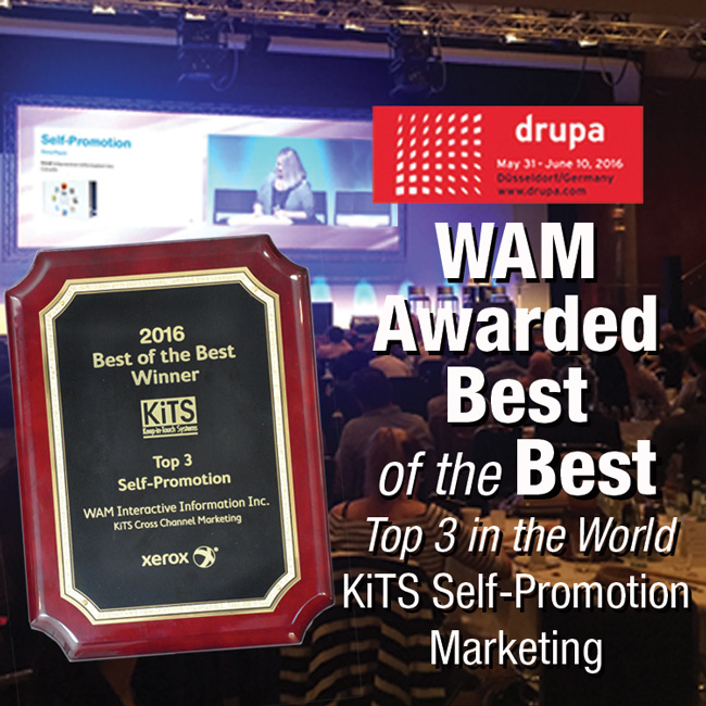 WAM awarded Best of the Best at drupa 2016: Top 3 in the world for KiTS self-promotion marketing